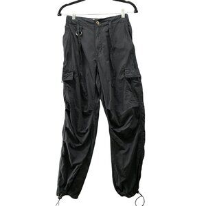 S.L.A. Y2K Parachute Cargo Pants Womens S Black Lightweight Black Gorpcore